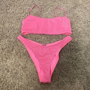 pink triangl swimsuit